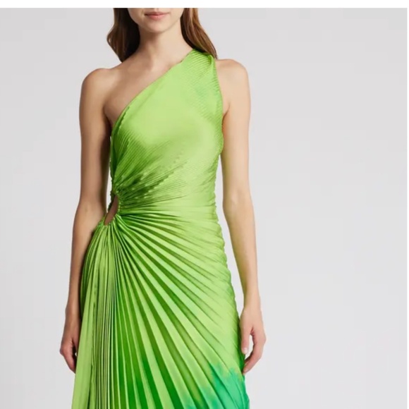 Claudia Ombré Cutout Pleated One-Shoulder Asymmetric Dress - Picture 1 of 2